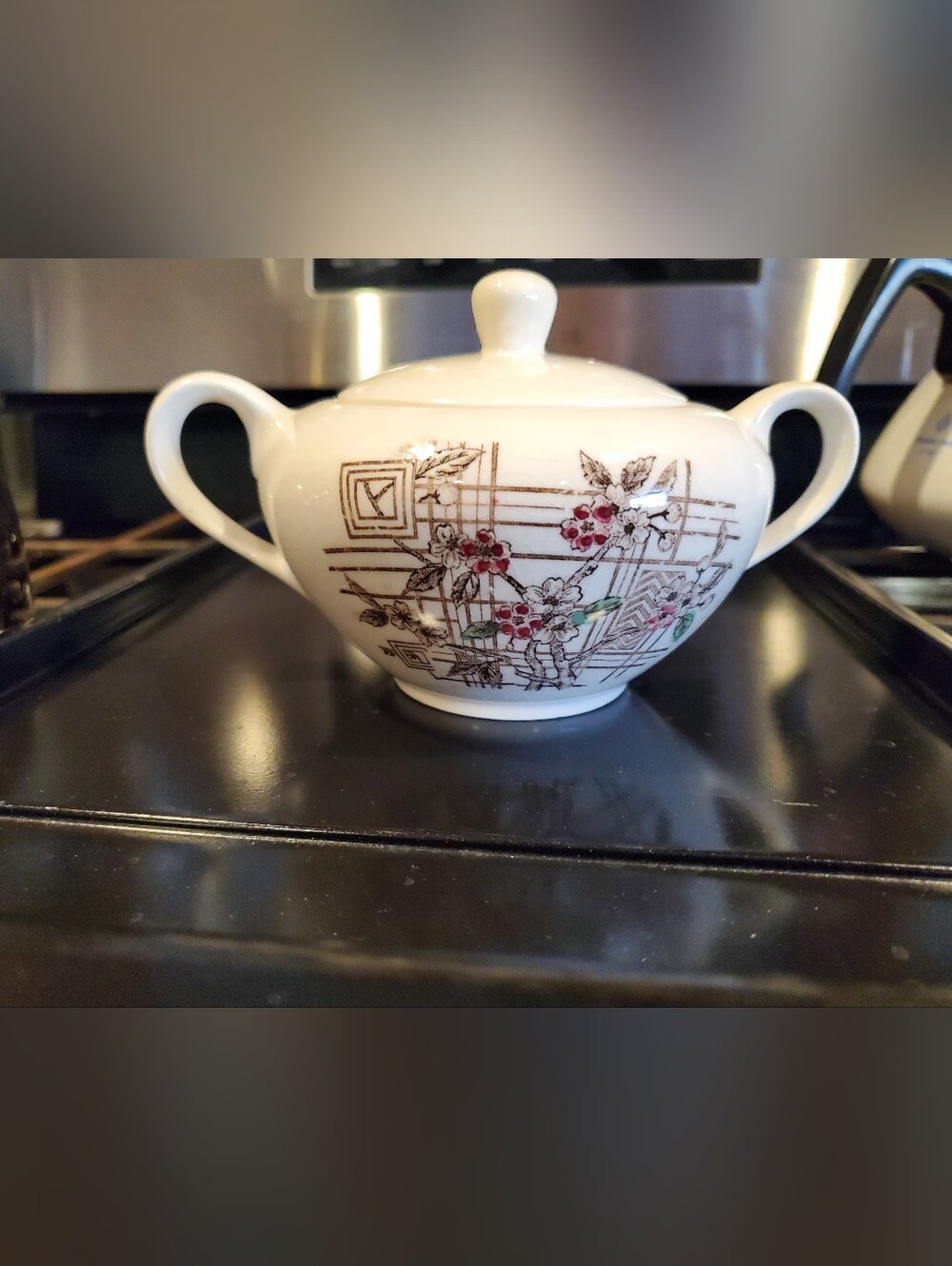 Ben Gross Co, Eamie Vine Hand Painted Covered Sugar Bowl